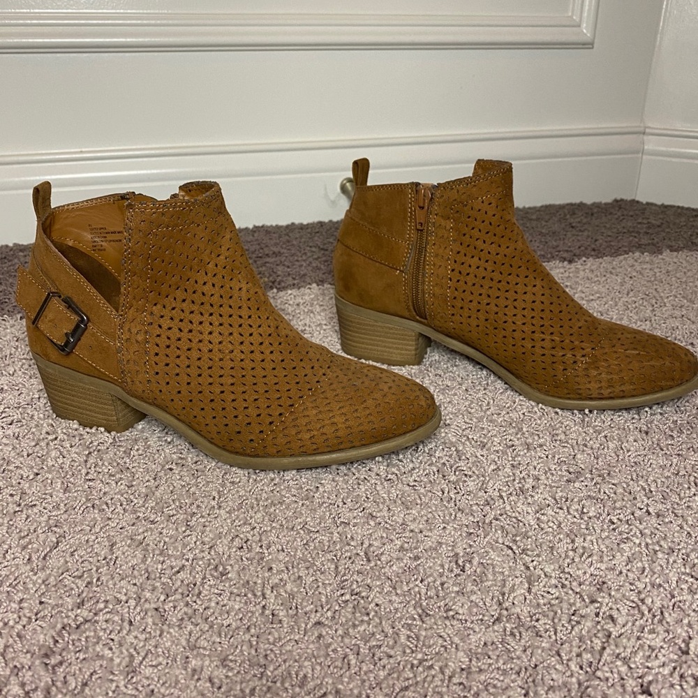 Tan booties